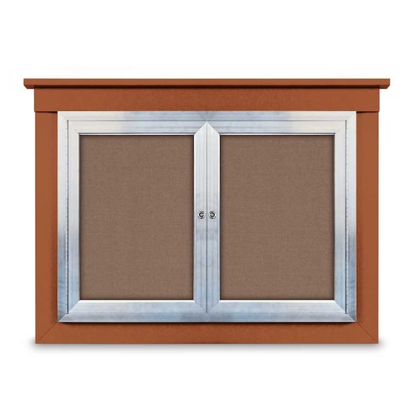 18"x24" 1-Door Enclosed Letterboard, White Vinyl/Cherry